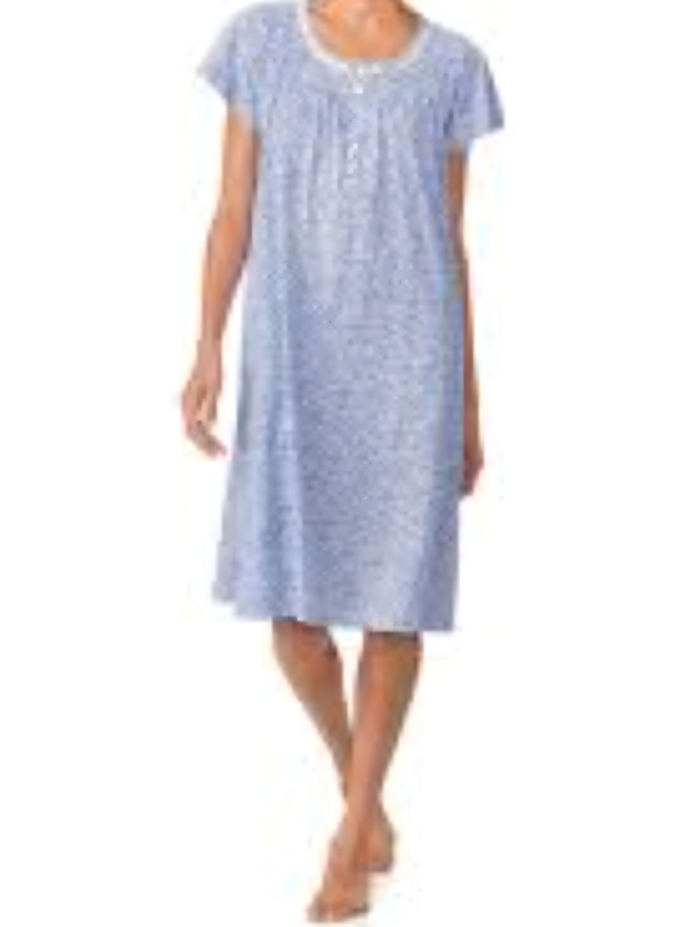 Aria Collection Floral Blue Short-Sleeve Nightgown